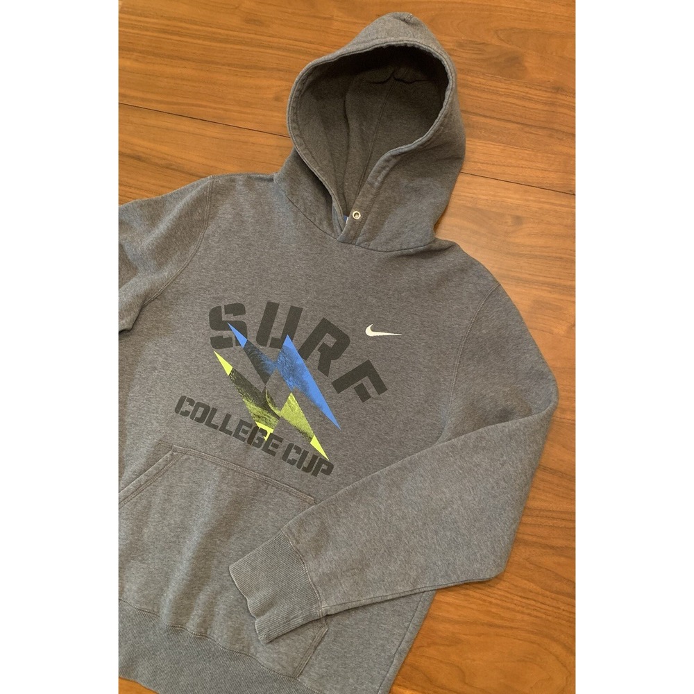 Nike San Diego Surf Cup Soccer Tournament Hoodie Mens Large Gray Y2K Sweatshirt
